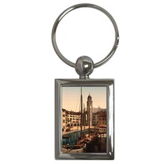  The Harbor, Riva, Lake Garda, Italy 1890-1900 Key Chain (rectangle) by ConteMonfrey