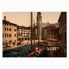  The Harbor, Riva, Lake Garda, Italy 1890-1900 Large Glasses Cloth by ConteMonfrey