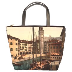  The Harbor, Riva, Lake Garda, Italy 1890-1900 Bucket Bag by ConteMonfrey