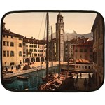  The Harbor, Riva, Lake Garda, Italy 1890-1900 Fleece Blanket (Mini) 35 x27  Blanket