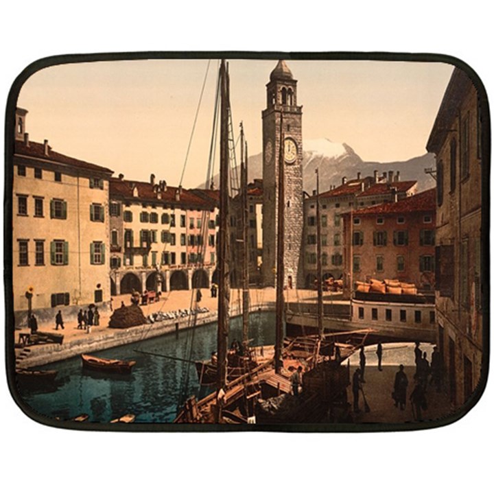  The Harbor, Riva, Lake Garda, Italy 1890-1900 Fleece Blanket (Mini)