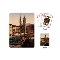  The Harbor, Riva, Lake Garda, Italy 1890-1900 Playing Cards Single Design (mini) by ConteMonfrey