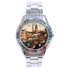  The Harbor, Riva, Lake Garda, Italy 1890-1900 Stainless Steel Analogue Watch by ConteMonfrey