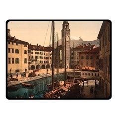  The Harbor, Riva, Lake Garda, Italy 1890-1900 Double Sided Fleece Blanket (small)  by ConteMonfrey