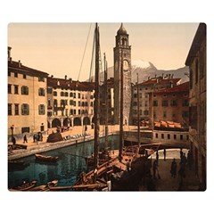  The Harbor, Riva, Lake Garda, Italy 1890-1900 Double Sided Flano Blanket (small)  by ConteMonfrey