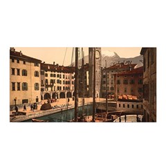  The Harbor, Riva, Lake Garda, Italy 1890-1900 Satin Wrap 35  X 70  by ConteMonfrey