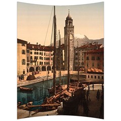  The Harbor, Riva, Lake Garda, Italy 1890-1900 Back Support Cushion by ConteMonfrey