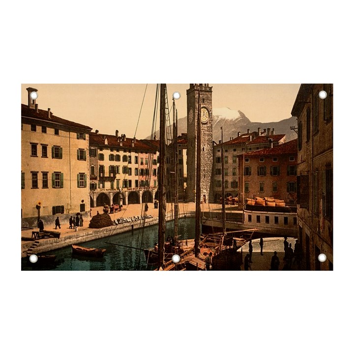  The Harbor, Riva, Lake Garda, Italy 1890-1900 Banner and Sign 5  x 3 