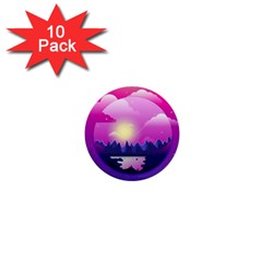 Landscape Illustration Illustrator 1  Mini Buttons (10 Pack)  by Wegoenart