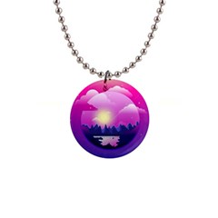 Landscape Illustration Illustrator 1  Button Necklace by Wegoenart