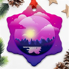 Landscape Illustration Illustrator Snowflake Ornament (two Sides) by Wegoenart