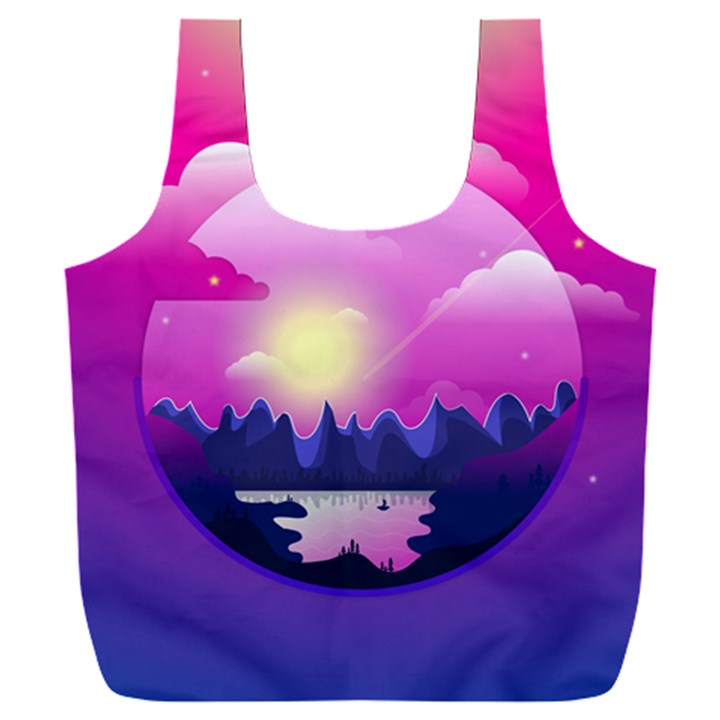 Landscape Illustration Illustrator Full Print Recycle Bag (XXXL)