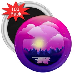 Landscape Illustration Illustrator 3  Magnets (100 Pack) by Wegoenart