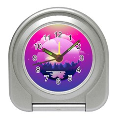 Landscape Illustration Illustrator Travel Alarm Clock by Wegoenart