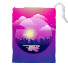 Landscape Illustration Illustrator Drawstring Pouch (5xl) by Wegoenart