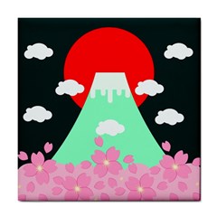 Mount Fuji Japan Landscape Volcano Tile Coaster by Wegoenart