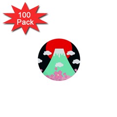 Mount Fuji Japan Landscape Volcano 1  Mini Buttons (100 Pack)  by Wegoenart