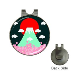 Mount Fuji Japan Landscape Volcano Hat Clips With Golf Markers by Wegoenart