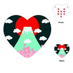 Mount Fuji Japan Landscape Volcano Playing Cards Single Design (heart) by Wegoenart