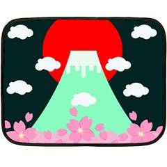 Mount Fuji Japan Landscape Volcano Fleece Blanket (mini) by Wegoenart