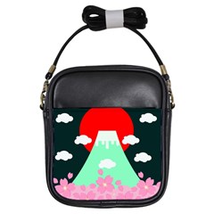 Mount Fuji Japan Landscape Volcano Girls Sling Bag by Wegoenart