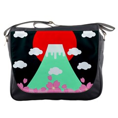 Mount Fuji Japan Landscape Volcano Messenger Bag by Wegoenart