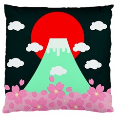 Mount Fuji Japan Landscape Volcano Large Flano Cushion Case (one Side) by Wegoenart