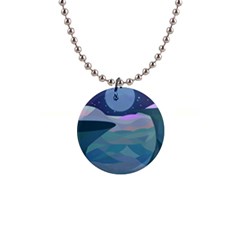 Landscapes Moon Stars Night 1  Button Necklace by Wegoenart