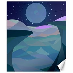 Landscapes Moon Stars Night Canvas 8  X 10  by Wegoenart