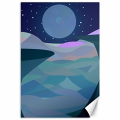 Landscapes Moon Stars Night Canvas 12  X 18  by Wegoenart