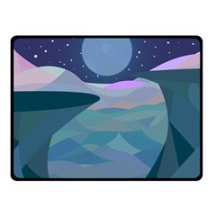 Landscapes Moon Stars Night Fleece Blanket (small) by Wegoenart