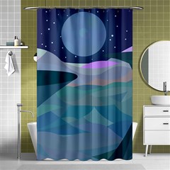 Landscapes Moon Stars Night Shower Curtain 48  X 72  (small)  by Wegoenart