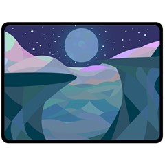 Landscapes Moon Stars Night Double Sided Fleece Blanket (large)  by Wegoenart