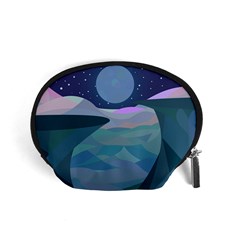 Landscapes Moon Stars Night Accessory Pouch (small) by Wegoenart