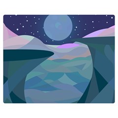 Landscapes Moon Stars Night Double Sided Flano Blanket (medium)  by Wegoenart