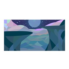 Landscapes Moon Stars Night Satin Wrap 35  X 70  by Wegoenart