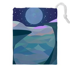 Landscapes Moon Stars Night Drawstring Pouch (5xl) by Wegoenart