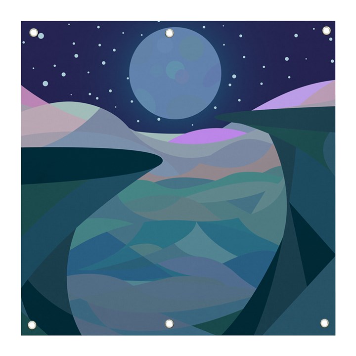 Landscapes Moon Stars Night Banner and Sign 3  x 3 