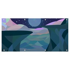 Landscapes Moon Stars Night Banner And Sign 8  X 4  by Wegoenart