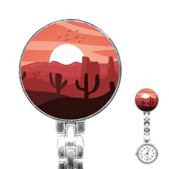 Artistic Digital Landscape Art Stainless Steel Nurses Watch by Wegoenart