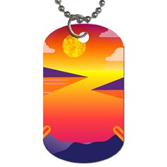 Sunset Lake Forest Hills Camp Dog Tag (one Side) by Wegoenart