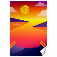 Sunset Lake Forest Hills Camp Canvas 24  X 36  by Wegoenart