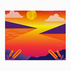 Sunset Lake Forest Hills Camp Small Glasses Cloth (2 Sides) by Wegoenart