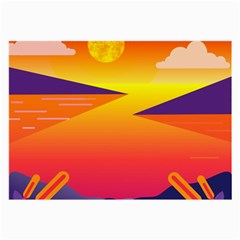 Sunset Lake Forest Hills Camp Large Glasses Cloth by Wegoenart