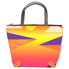 Sunset Lake Forest Hills Camp Bucket Bag by Wegoenart