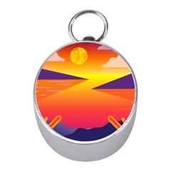 Sunset Lake Forest Hills Camp Mini Silver Compasses by Wegoenart