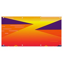 Sunset Lake Forest Hills Camp Banner And Sign 8  X 4  by Wegoenart