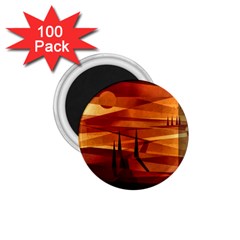 Illustration Golden Tuscany Brown Orange 1 75  Magnets (100 Pack)  by Wegoenart