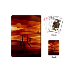 Illustration Golden Tuscany Brown Orange Playing Cards Single Design (mini) by Wegoenart