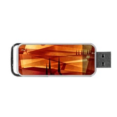 Illustration Golden Tuscany Brown Orange Portable Usb Flash (two Sides) by Wegoenart